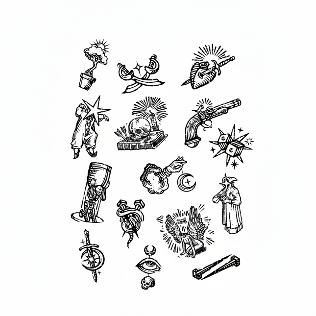 The Folklore Archive • Antique Legend Temporary Tattoo - JUST PRESS