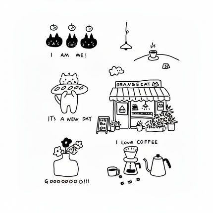 Orange Cat Vol.1: Slow Living • Custom Temporary Tattoo - JUST PRESS