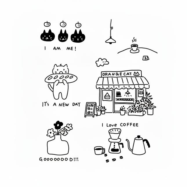 Orange Cat Vol.1: Slow Living • Custom Temporary Tattoo - JUST PRESS