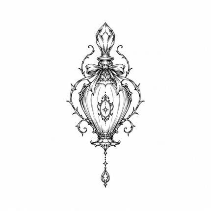 Antique Perfume Charm Wrist Temporary Tattoo - JUST PRESS product image
