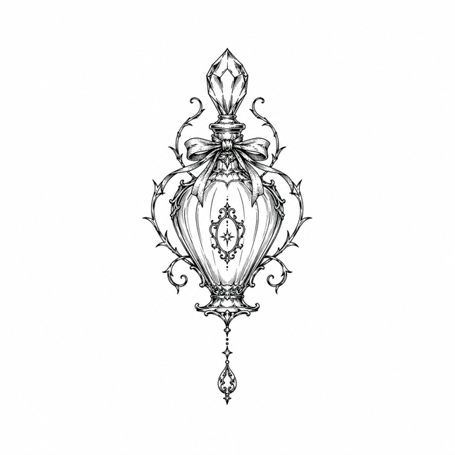 Antique Perfume Charm Wrist Temporary Tattoo - JUST PRESS product image