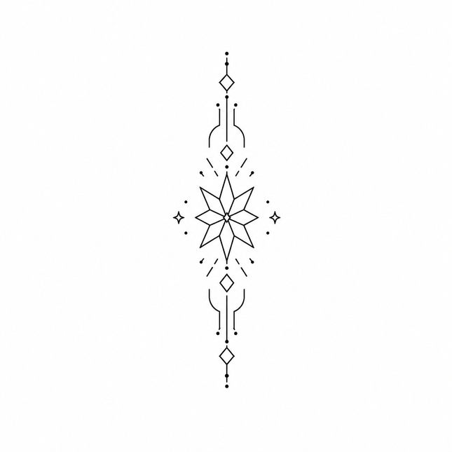 Astral Bloom Rune Finger Temporary Tattoo