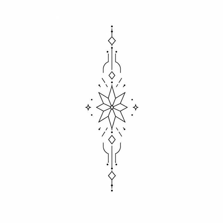 Astral Bloom Rune Finger Temporary Tattoo