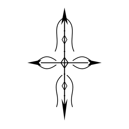 Barbed Cross Flare Finger Temporary Tattoo