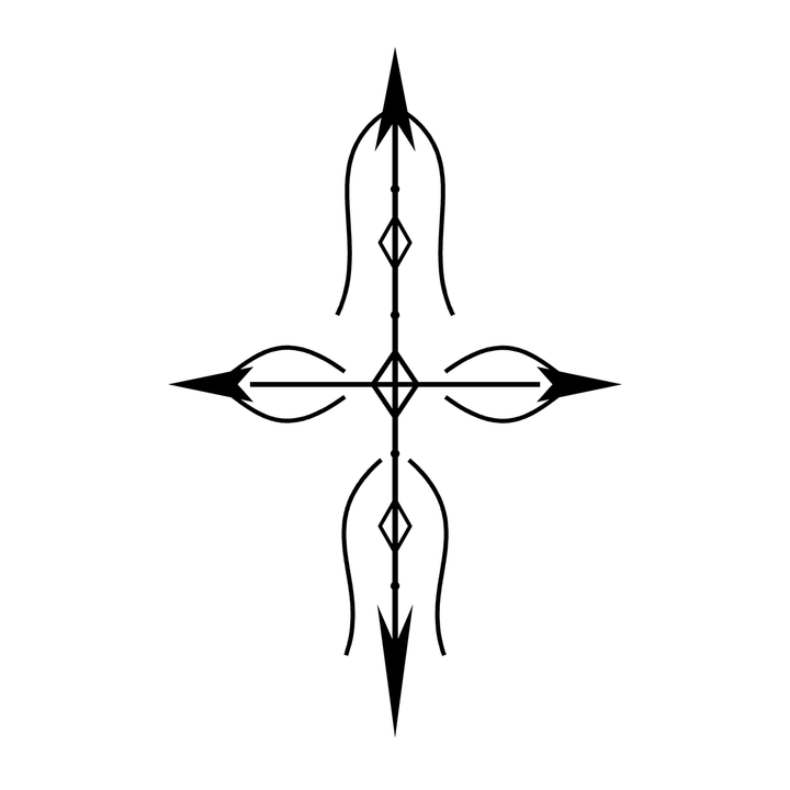 Illustrative cross temporary tattoo design