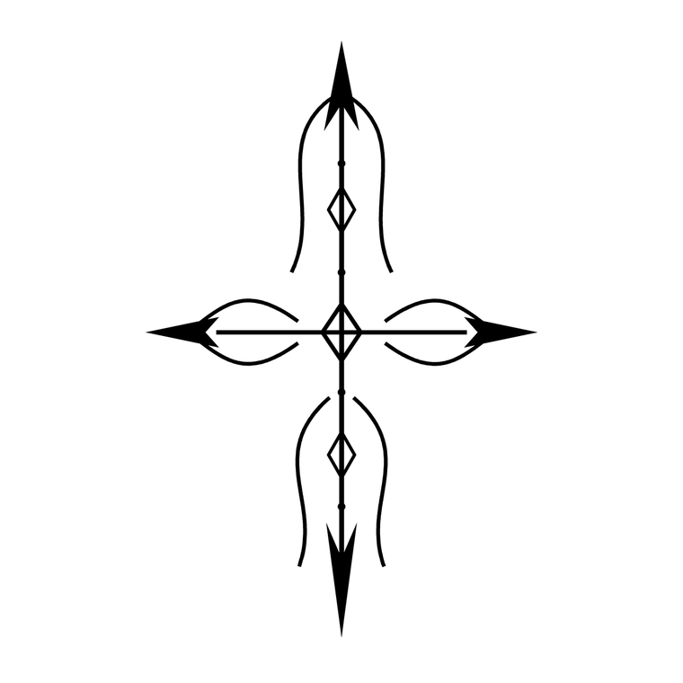 Barbed Cross Flare Finger Temporary Tattoo