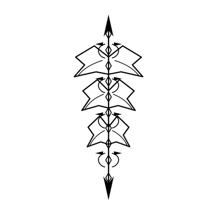 Bat Razor Totem Finger Temporary Tattoo