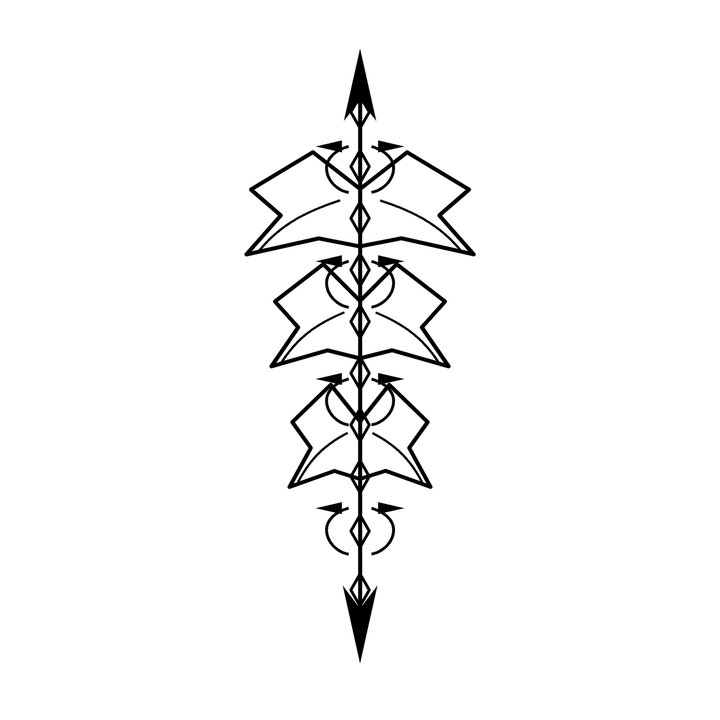 Illustrative bat temporary tattoo design