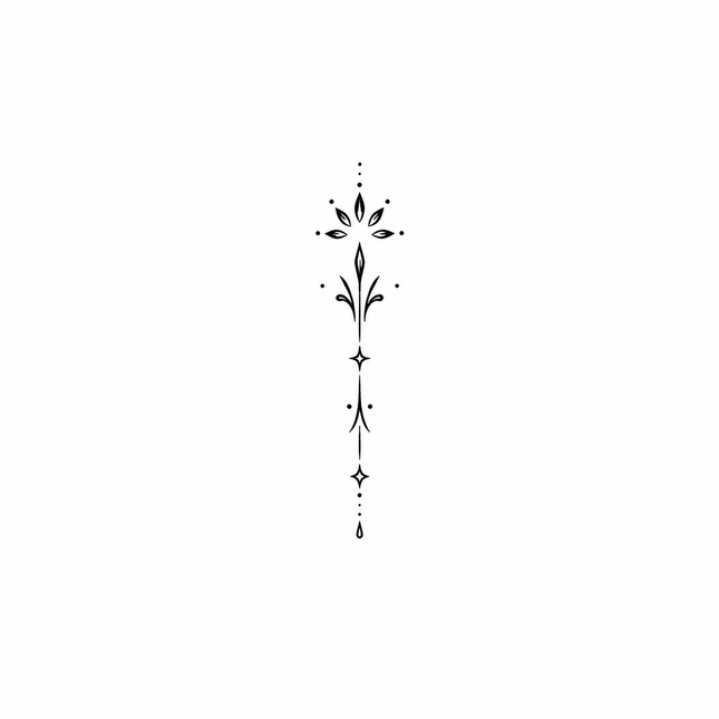 Botanical Star Sigil Finger Temporary Tattoo