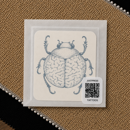 Brain Beetle Temporary Tattoo - JUST PRESS physical image