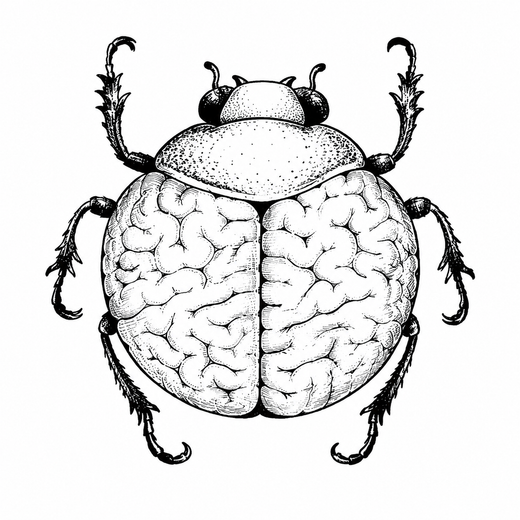 Illustrative beetle temporary tattoo design
