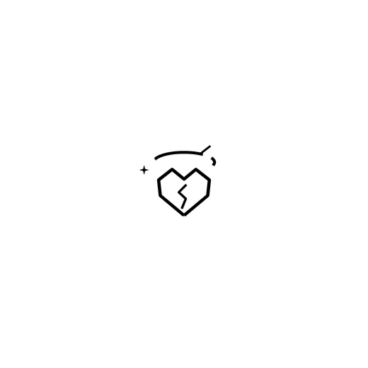 Minimal heart temporary tattoo design