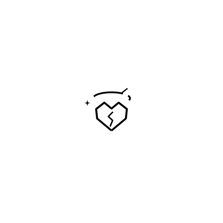 Minimal heart temporary tattoo design
