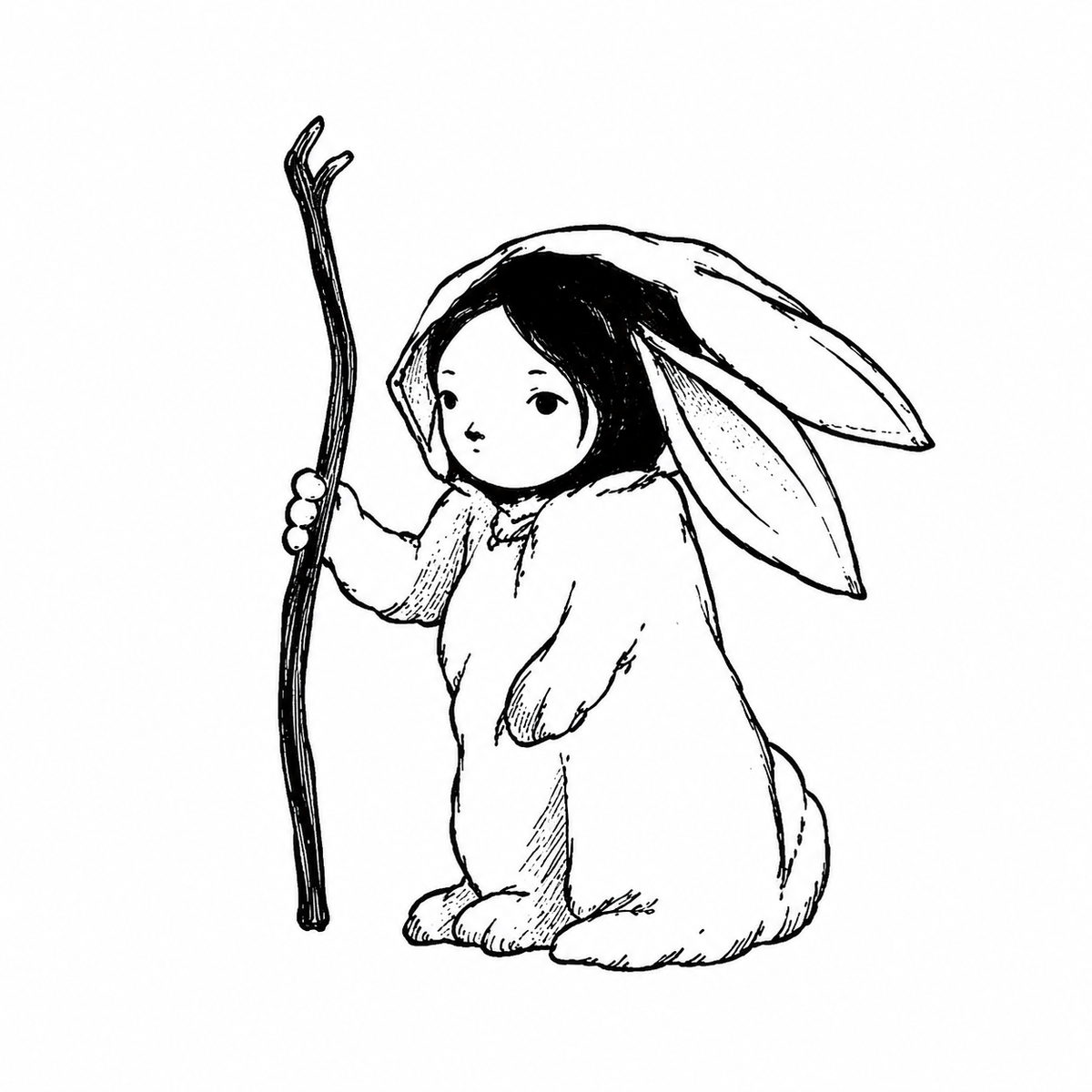 Bunny Staff Temporary Tattoo - JUST PRESS product image
