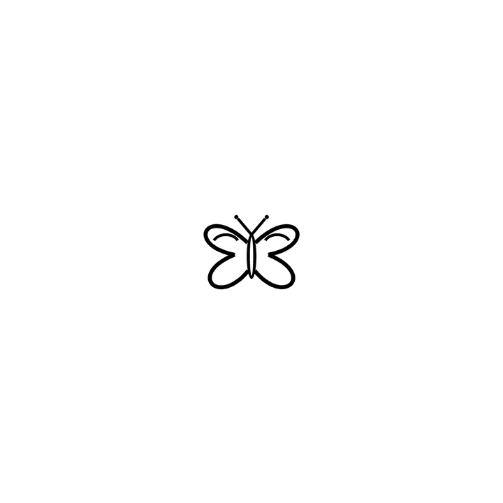 Minimal butterfly temporary tattoo design