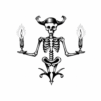 Candle Bearer Skeleton Temporary Tattoo - JUST PRESS product image
