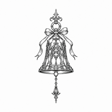Cathedral Ribbon Bell Wrist Temporary Tattoo - JUST PRESS product image