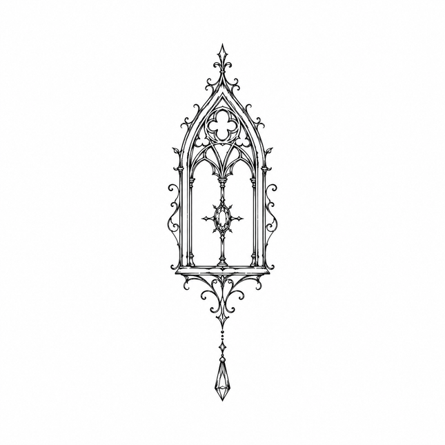 Cathedral Window Sigil Wrist Temporary Tattoo - JUST PRESS product image