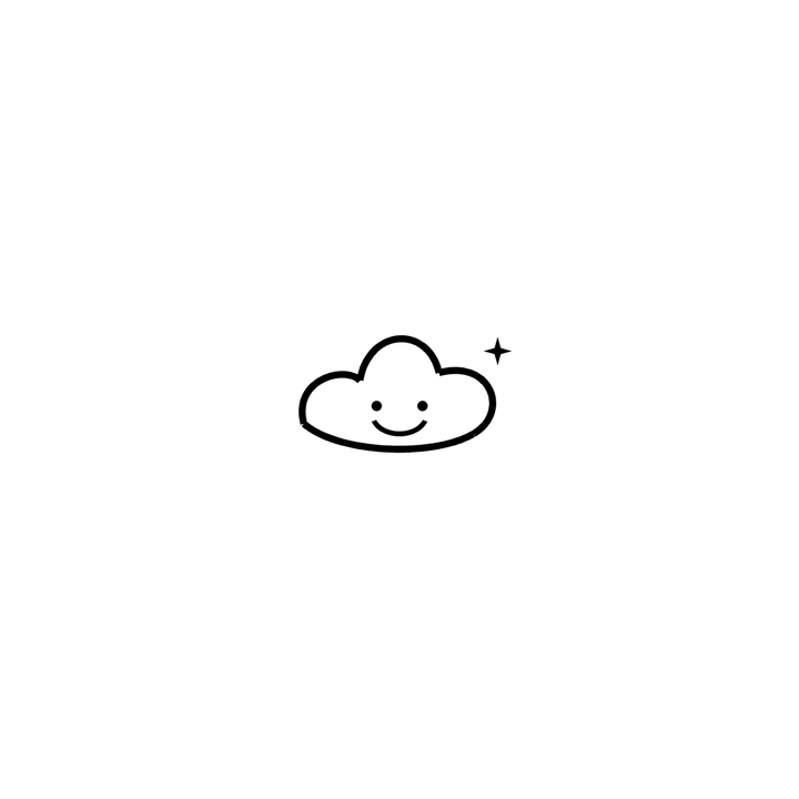 Minimal cloud temporary tattoo design