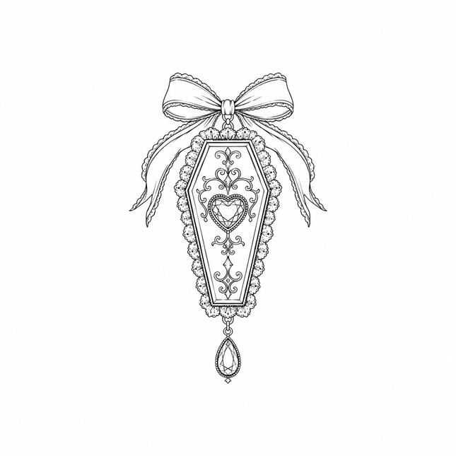 Coffin Bow Charm Wrist Temporary Tattoo - JUST PRESS product image