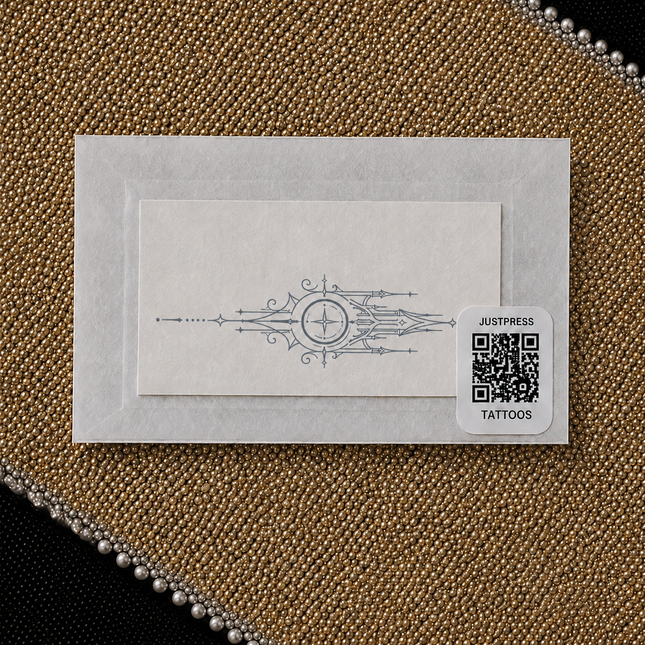 Compass Crest Sigil Finger Temporary Tattoo packaging view