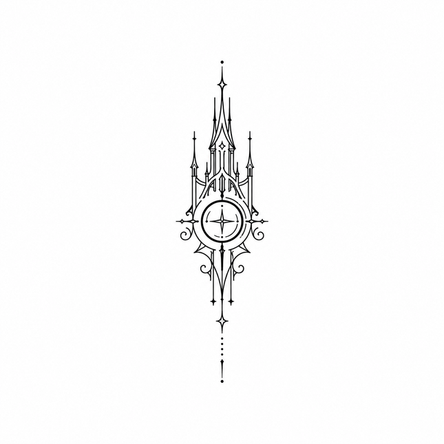 Compass Crest Sigil Finger Temporary Tattoo