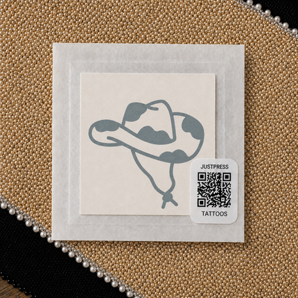 Cowboy Hat Temporary Tattoo - JUST PRESS physical product image
