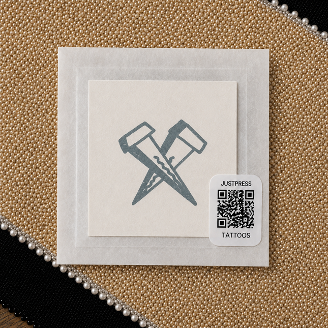 Crossed Nails Temporary Tattoo - JUST PRESS physical product image