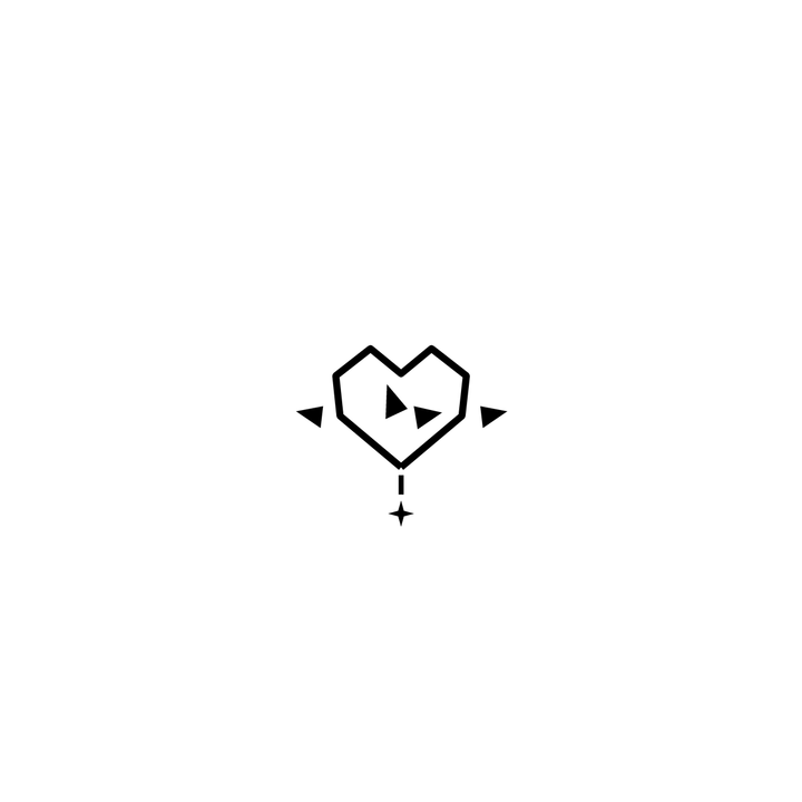 Minimal heart temporary tattoo design