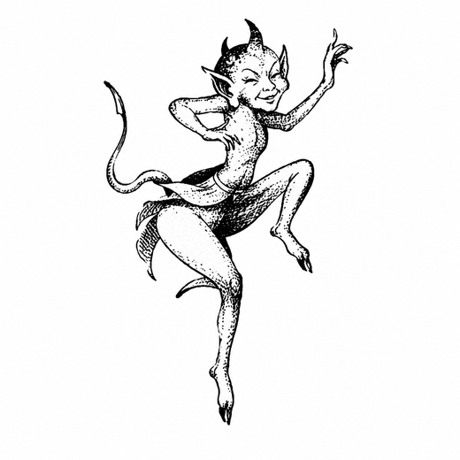 Engraving imp temporary tattoo design