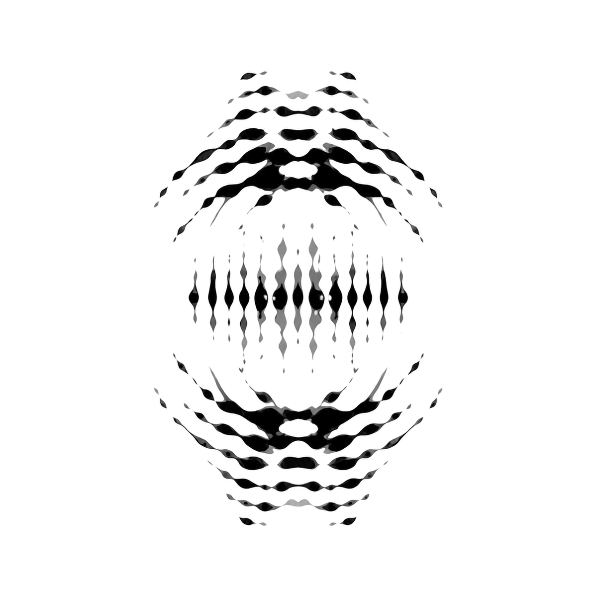 The image shows mirrored ripple orb in a symmetrical arrangement, with line art clearly defining the visible design.