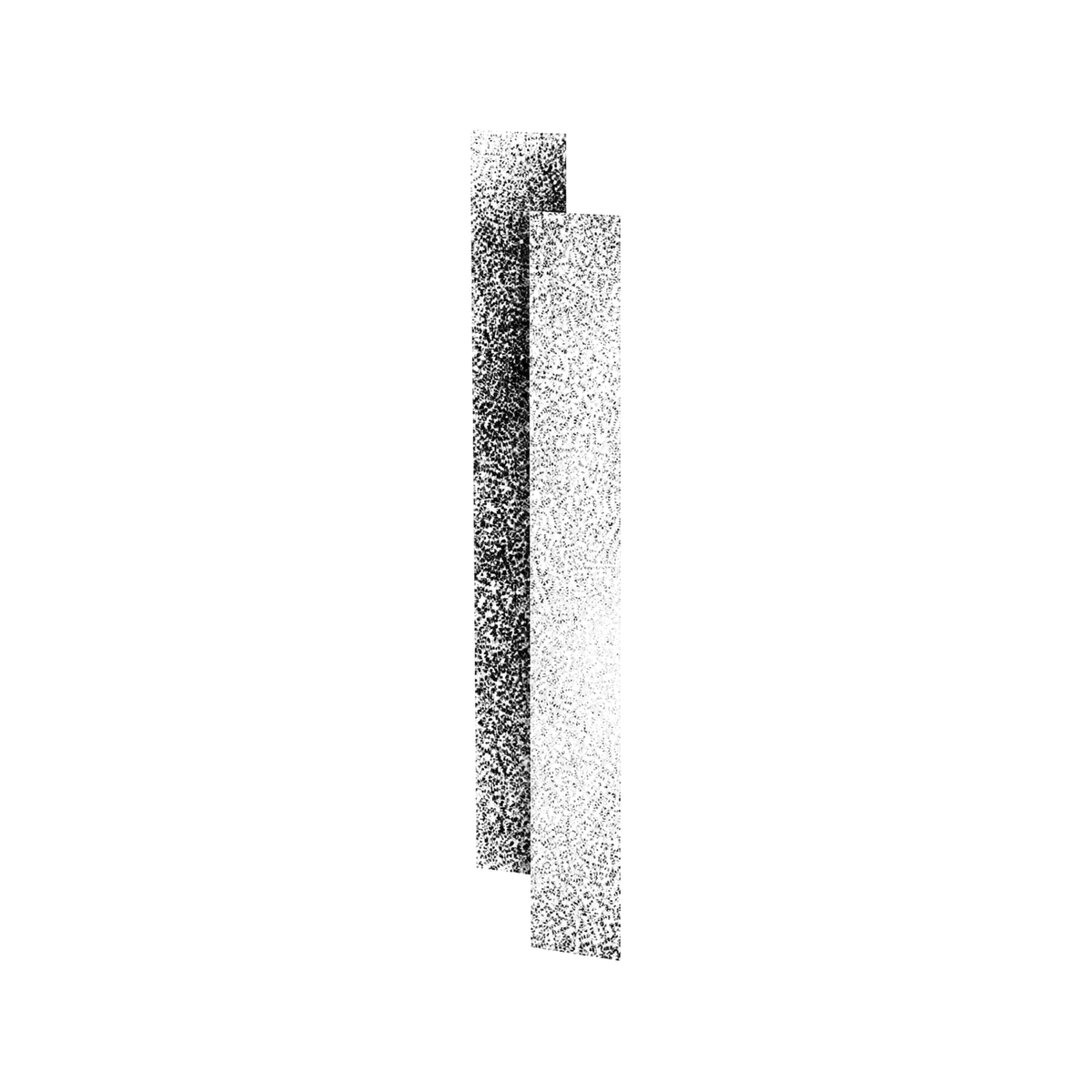 The image shows two offset gradient bars in a vertical arrangement, with geometric line clearly defining the visible design.