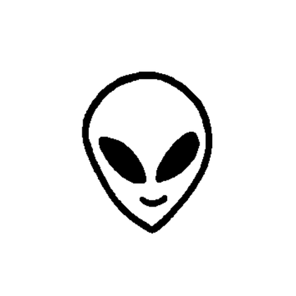 Doodle Alien Face Temporary Tattoo