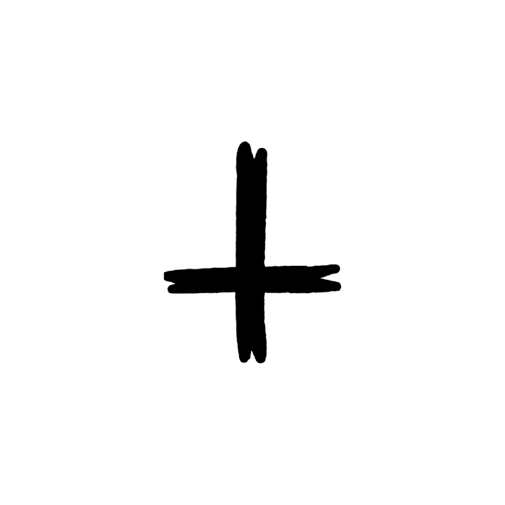 Minimal cross temporary tattoo design