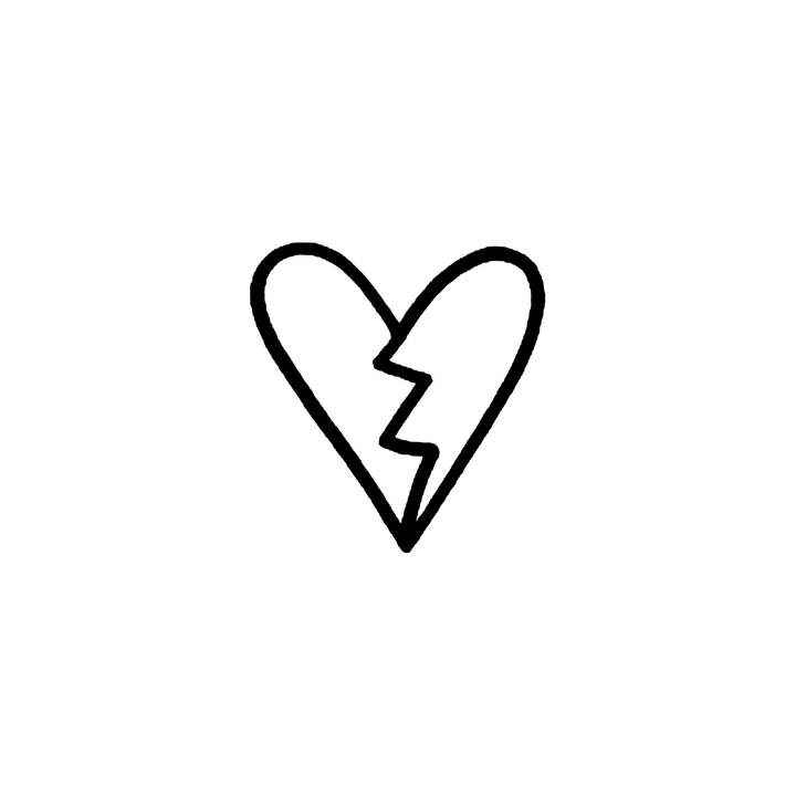 Minimal heart temporary tattoo design