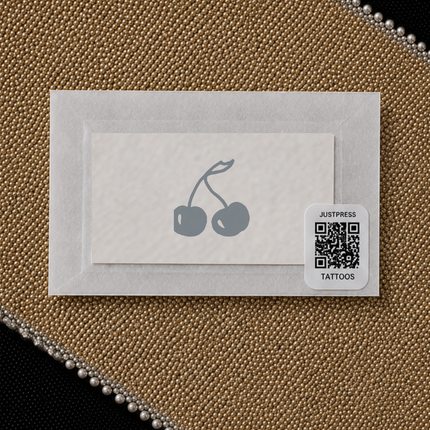 Doodle Cherry Pair Temporary Tattoo packaging view