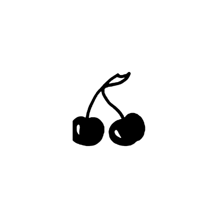 Doodle Cherry Pair Temporary Tattoo