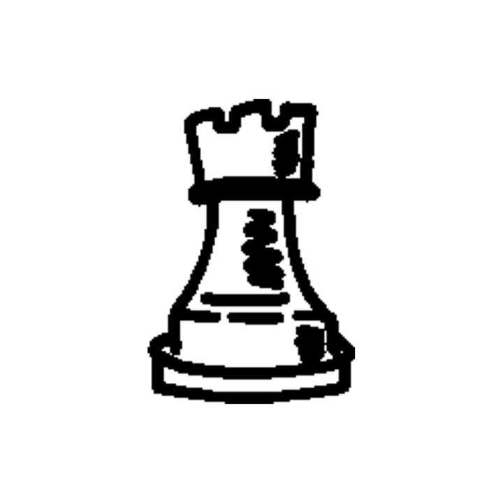 Minimal chess piece temporary tattoo design