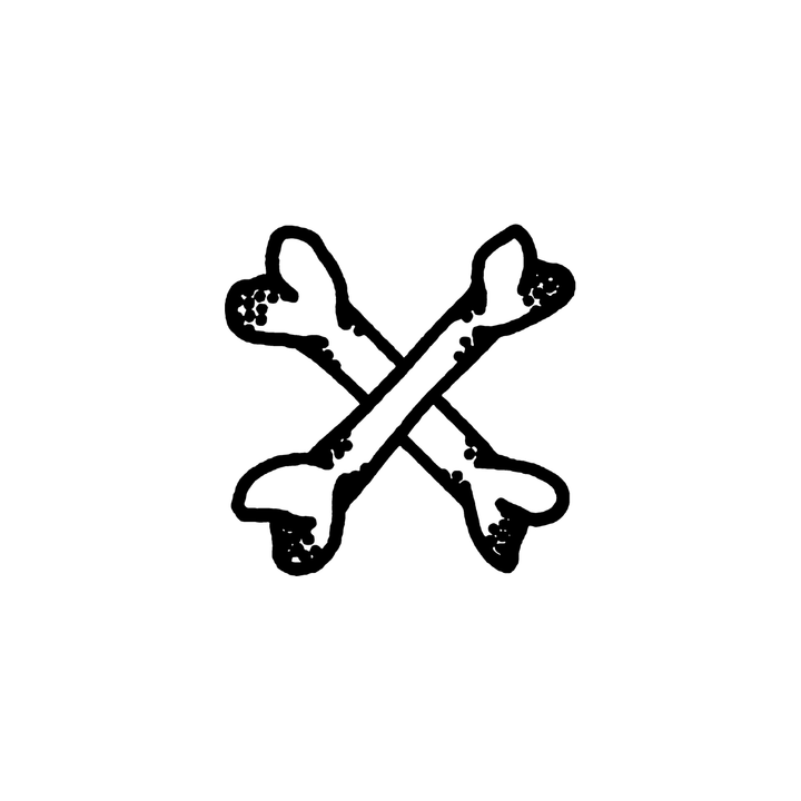 Minimal skeleton temporary tattoo design