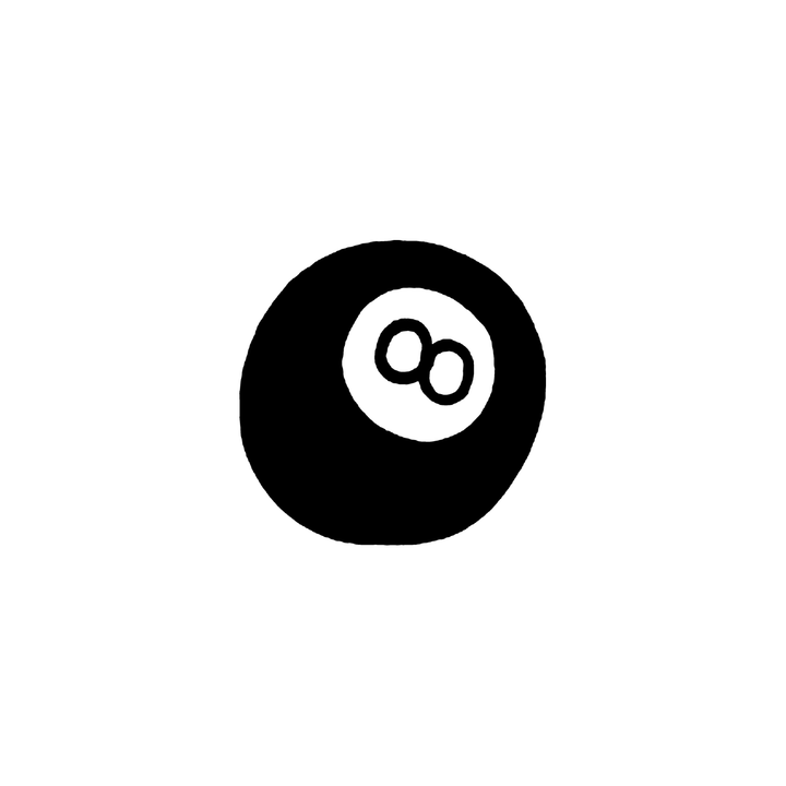 minimal eight ball temporary tattoo design