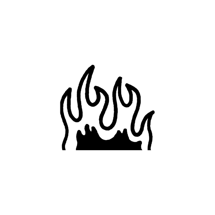 Minimal flame temporary tattoo design
