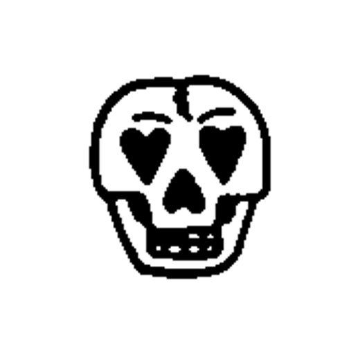 Minimal skull temporary tattoo design