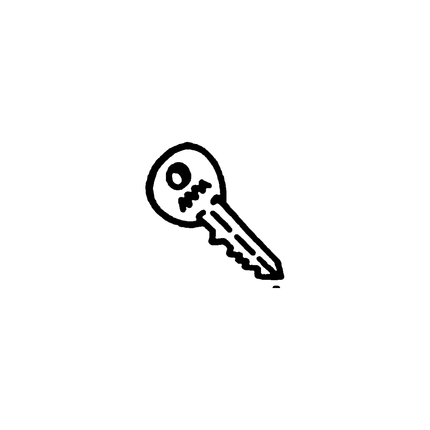 Doodle Key Icon Temporary Tattoo