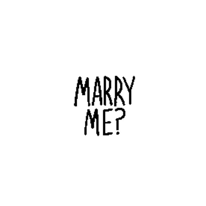 minimal lettering temporary tattoo featuring MARRY ME?