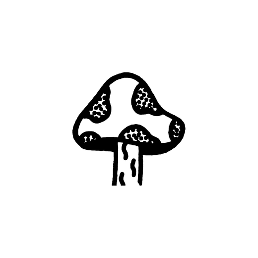 Minimal mushroom temporary tattoo design