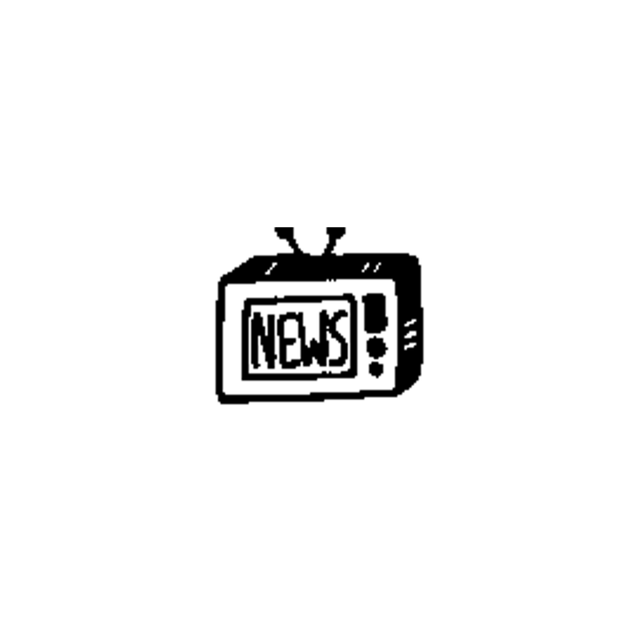 minimal temporary tattoo featuring television and NEWS