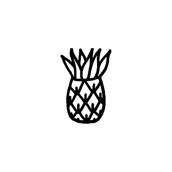 minimal pineapple temporary tattoo design