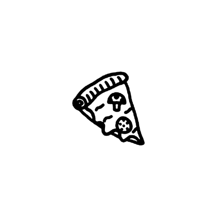 Doodle Pizza Slice Temporary Tattoo