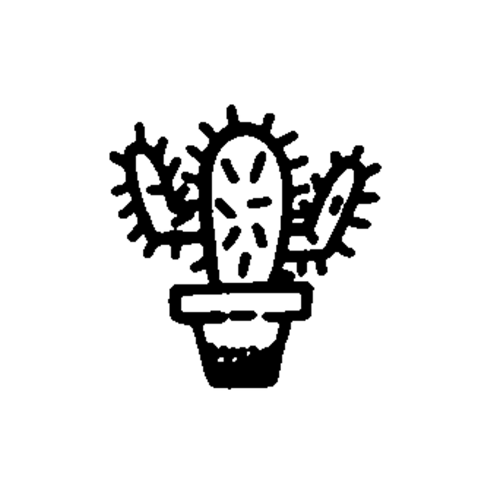 Minimal cactus temporary tattoo design
