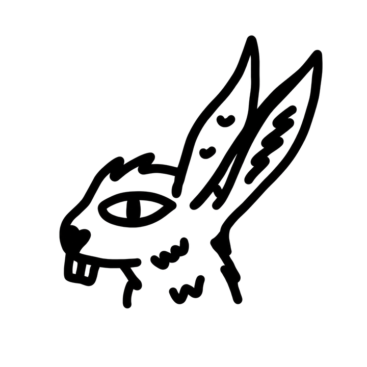 Minimal rabbit temporary tattoo design